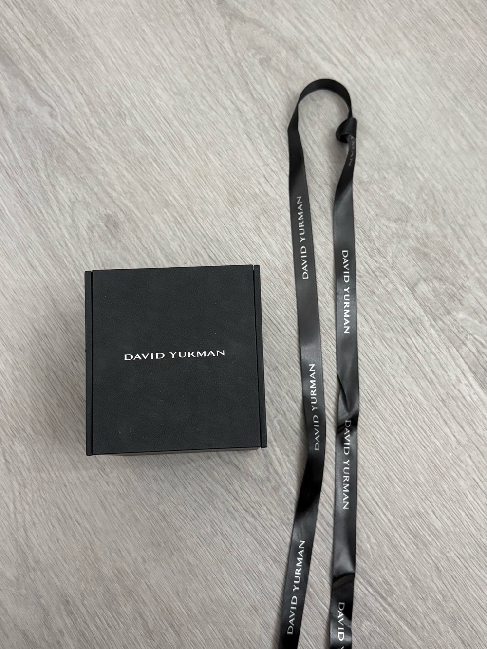 David Yurman Black Jewelry Gift Box with Branded Ribbon